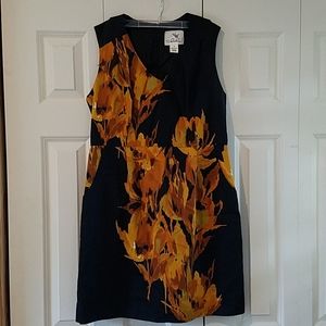 Anthropologie black floral print dress